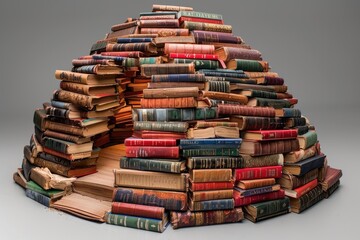 Obraz premium A Dome-Shaped Structure Constructed Entirely of Vintage Books