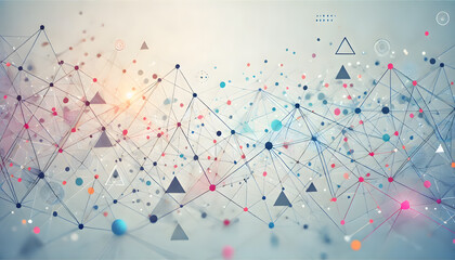 抽象的な幾何学ネットワーク背景デザイン

