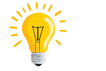 Bright lightbulb icon, electric idea for innovation and business concept