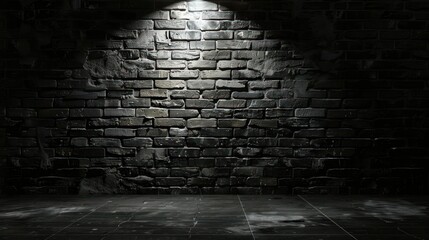 Dark Brick Wall With Spotlight