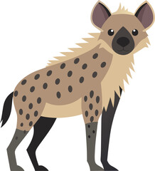 Cute animal hyena illustration flat art design