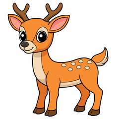 Beer isolated on white,  deer  vector illustration, animal vector art,  deer  silhouette,  pet vector icon, deer  cartoon line art, eps