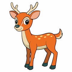 Beer isolated on white,  deer  vector illustration, animal vector art,  deer  silhouette,  pet vector icon, deer  cartoon line art, eps