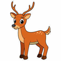 Beer isolated on white,  deer  vector illustration, animal vector art,  deer  silhouette,  pet vector icon, deer  cartoon line art, eps