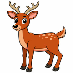 Beer isolated on white,  deer  vector illustration, animal vector art,  deer  silhouette,  pet vector icon, deer  cartoon line art, eps