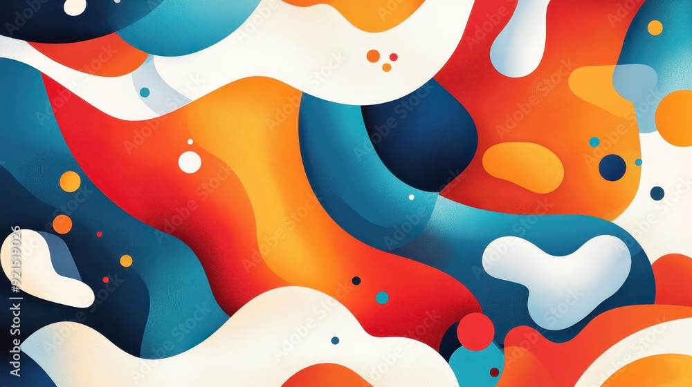 Poster modern abstract background with colorful blots and textures, adding depth and a playful touch to any