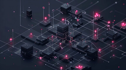 3D rendering of abstract data graph 