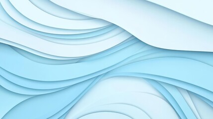 Explore a serene abstract design featuring soft blue curves that create a tranquil and modern feel in a flat style.
