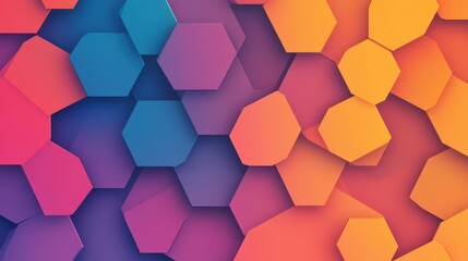 Fototapeta premium Explore a vibrant abstract background featuring connected hexagons, perfect for modern banner designs and illustrations.