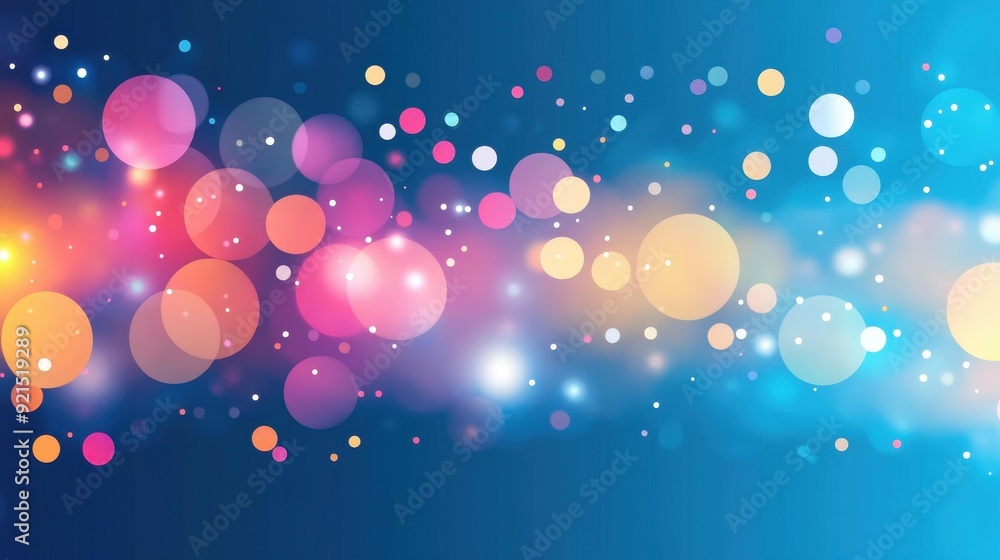 Poster bokeh lights create a dreamy abstract background, blending colors and soft textures for a modern, ca