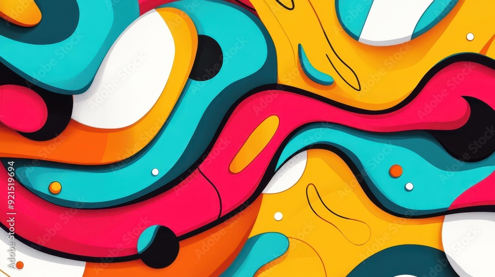 Poster vibrant, wavy backgrounds featuring psychedelic patterns bring a modern touch to any design project 