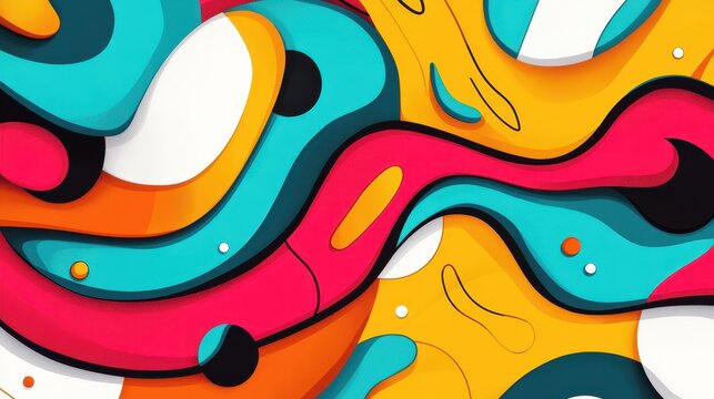 Vibrant, wavy backgrounds featuring psychedelic patterns bring a modern touch to any design project with their cartooninspired styles.