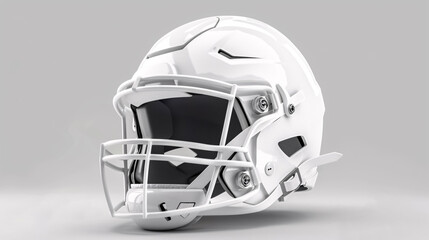 Fototapeta premium Side view of white football helmet