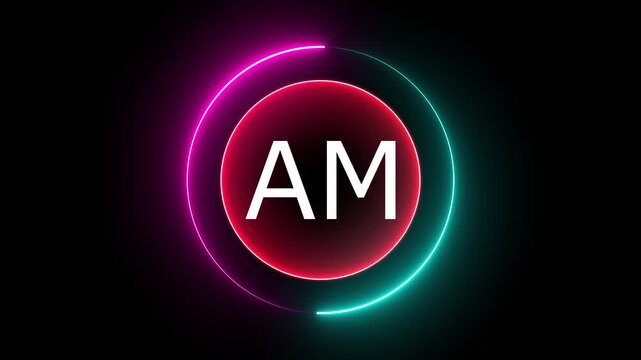 A minimalist design featuring the letters "AM," often in bold or uppercase. This icon typically represents morning hours in time displays or clocks, indicating the time from midnight to noon.