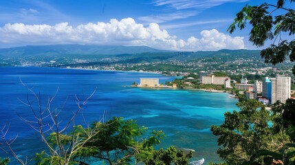 Obraz premium Coastal View of Montego Bay, Jamaica