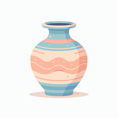 A blue and pink vase with a white background