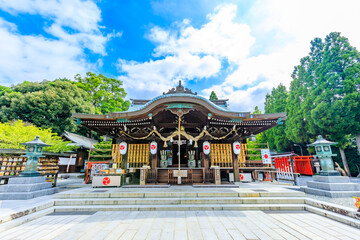 Obraz premium 夏の琴崎八幡宮 山口県宇部市 Kotozaki Hachimangu Shrine in summer. Yamaguchi Pref, Ube City.
