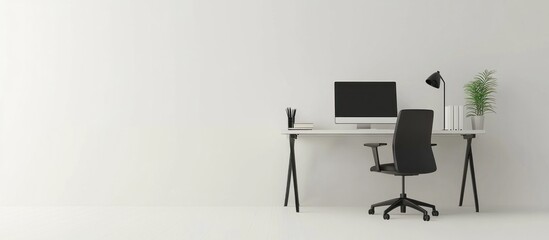 Minimalist White Home Office Setup
