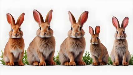 Fototapeta premium An lonely bunch of rabbits on a clear background