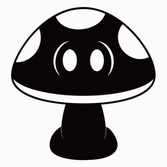 Mushroom isolated on white, Mushroom vector illustration, food vector art, Mushroom silhouette,  Mushroom vector icon, Mushroom cartoon line art, eps