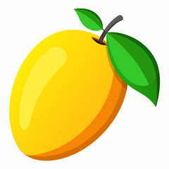 Mango isolated on white, Mango vector illustration, food vector art, Mango silhouette,  Orange fruit vector icon, mango fruit cartoon line art, eps