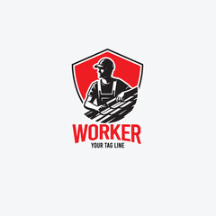 rooder, handyman, worker, logo simple silhouete, black and wahite construction logo, black and white worker logo, roof service logo