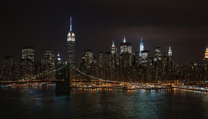 Fototapeta premium City panorama of Midtown Manhattan, New York at night 87