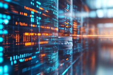 Fototapeta premium Streaming data visualization over a glowing red capsule symbolizing real time health monitoring