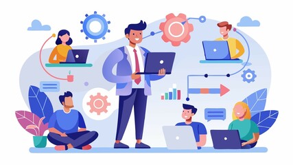IT Directors guide the way. This scene depicts a Director leading the IT team, highlighting their leadership in navigating technological advancements and ensuring the company stays ahead of the curve
