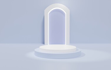 3D Elegant Clean Podium Background with Gate