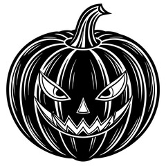 halloween pumpkin face isolated on white, pumpkin vector illustration, Halloween vector art, pumpkin silhouette, halloween pumpkin vector icon, pumpkin cartoon line art, eps