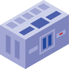 Server room isometric icon showing the concept of a data center