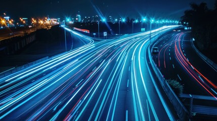 Cityscape Lights Trails at Night