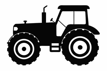 Tractor silhouette vector, old tractor vector silhouette illustration


