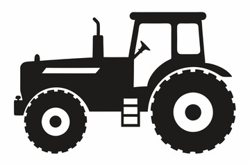 Tractor silhouette vector, old tractor vector silhouette illustration


