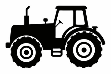 Tractor silhouette vector, old tractor vector silhouette illustration


