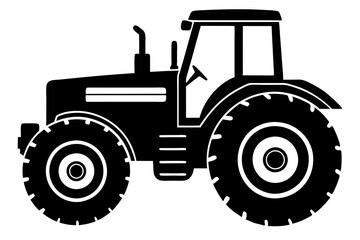 Tractor silhouette vector, old tractor vector silhouette illustration


