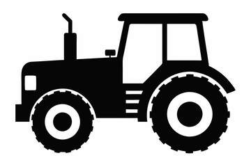 Tractor silhouette vector, old tractor vector silhouette illustration


