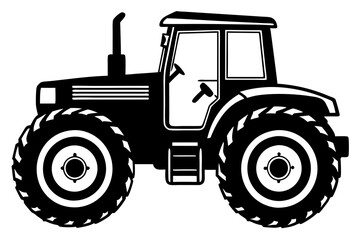 Tractor silhouette vector, old tractor vector silhouette illustration


