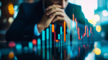 Business professional dealing with economic uncertainty