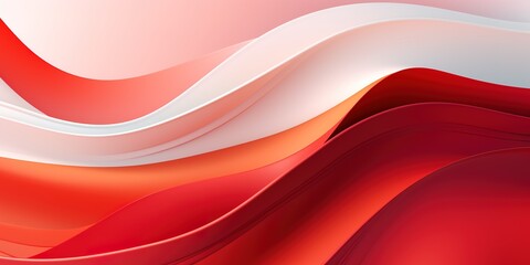 Abstract red and white waves pattern background.
