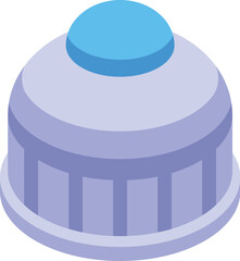 Isometric capitol building dome with columns representing government and democracy