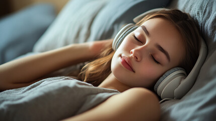Listening to a sleep aid or white noise machine.