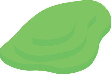 Green golf field with three levels for putting training is shown in isometric view