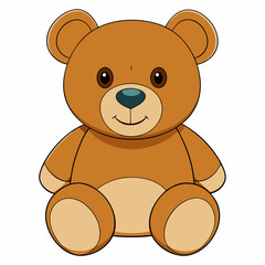 Teddy bear isolated on white, Teddy bear vector illustration, animal vector art, bear silhouette, bear vector icon, teddy bear cartoon line art, eps