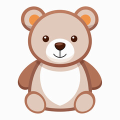 Teddy bear isolated on white, Teddy bear vector illustration, animal vector art, bear silhouette, bear vector icon, teddy bear cartoon line art, eps