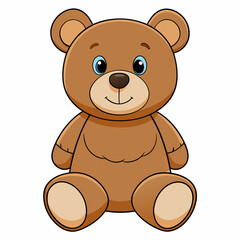 Teddy bear isolated on white, Teddy bear vector illustration, animal vector art, bear silhouette, bear vector icon, teddy bear cartoon line art, eps