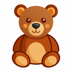 Teddy bear isolated on white, Teddy bear vector illustration, animal vector art, bear silhouette, bear vector icon, teddy bear cartoon line art, eps