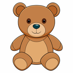 Teddy bear isolated on white, Teddy bear vector illustration, animal vector art, bear silhouette, bear vector icon, teddy bear cartoon line art, eps
