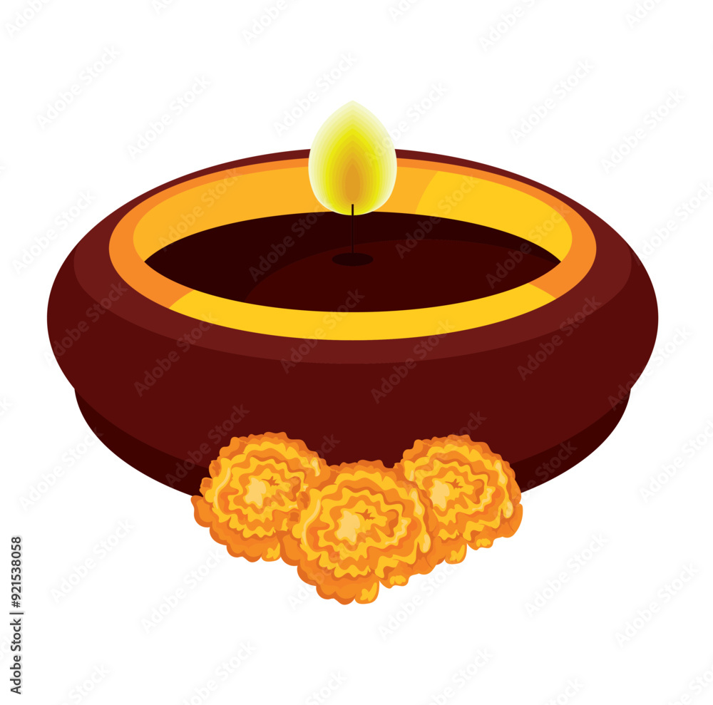 Wall mural decorative diwali diya lamp